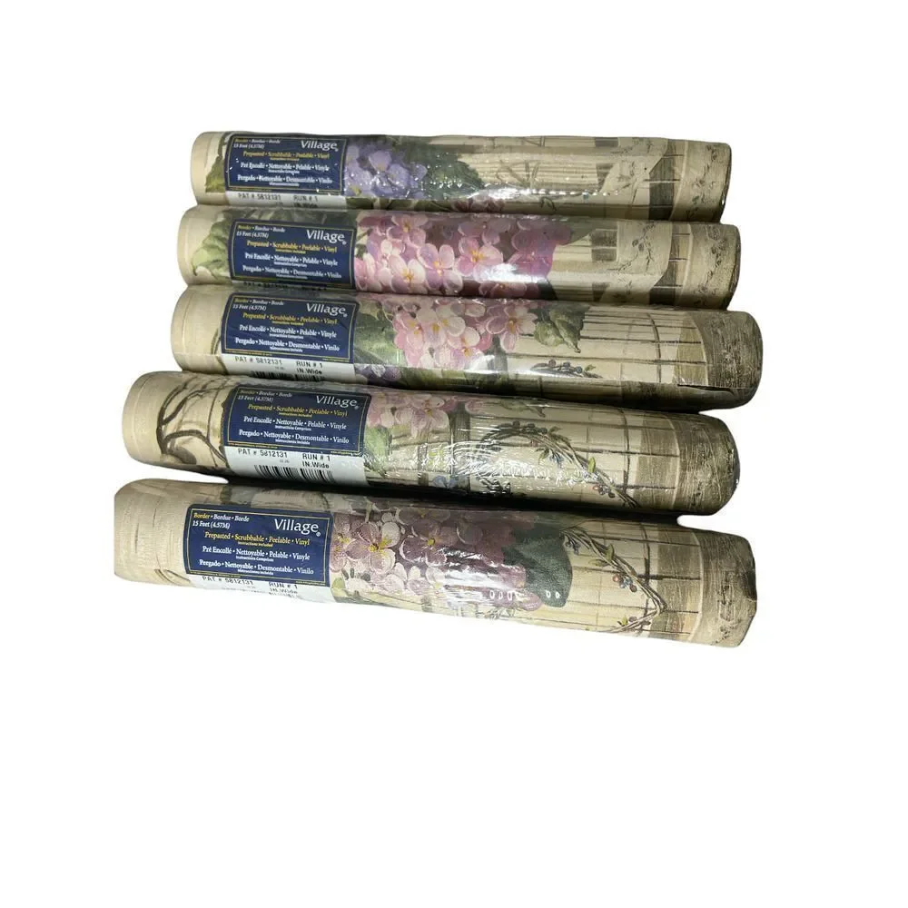 Village Wallpaper Border Lot of‎ 5 – 15 Feet (60 Feet) Pre-Pasted Vinyl NEW